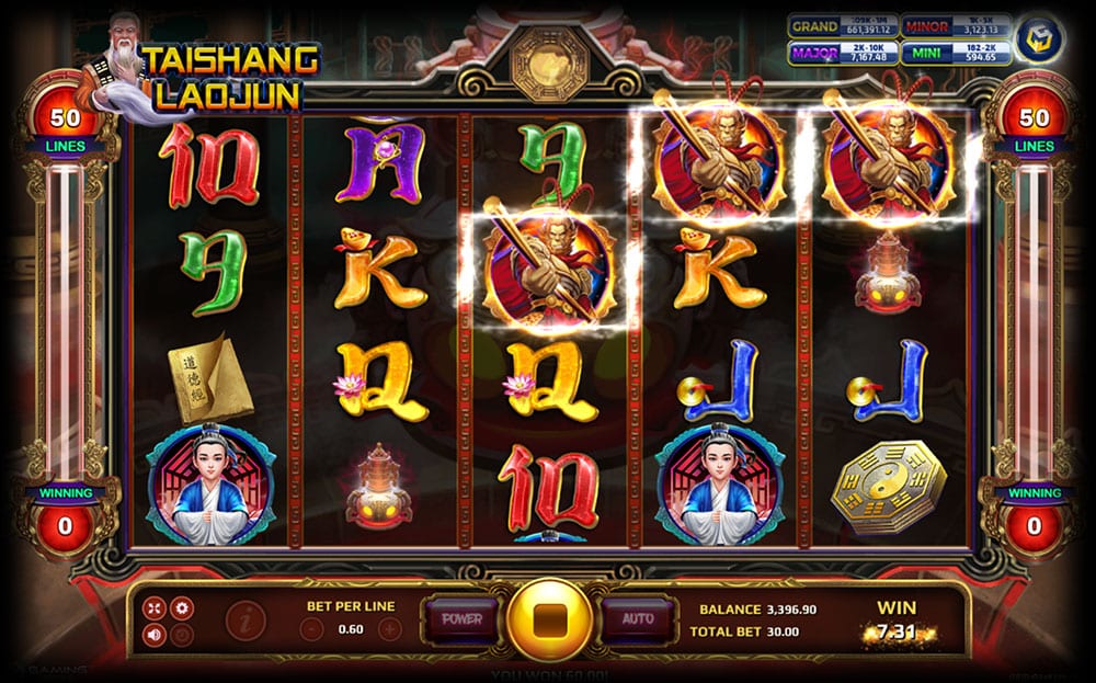 Tai Shang Lao Jun Slot ตั้งค่าต่างๆ ของการเล่น  