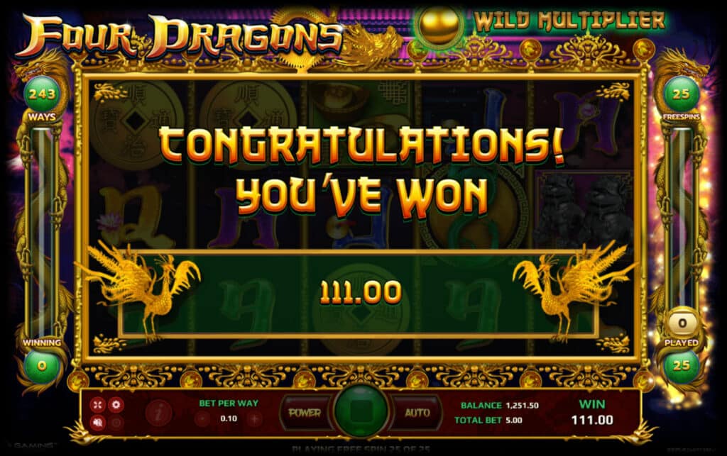 โบนัสก้อนโต Kubet Four Dragons