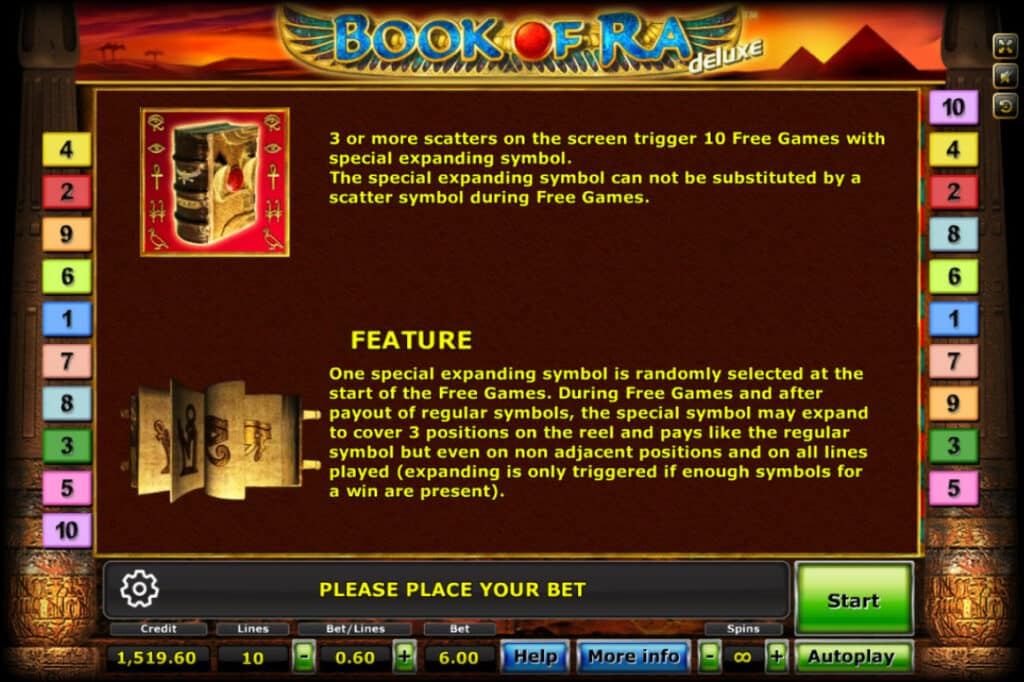 Slotxo Book Of Ra Deluxe คุณลักษณะที่น่าดึงดูดข้างในเกมสล็อต