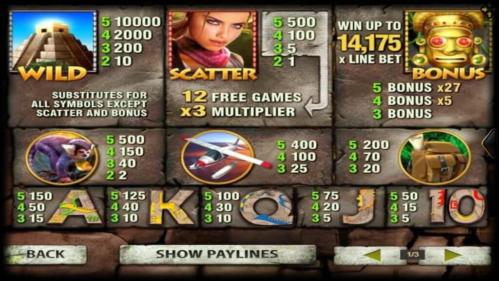 อัตราการชำระ เงินรางวัลในเกม Azteca