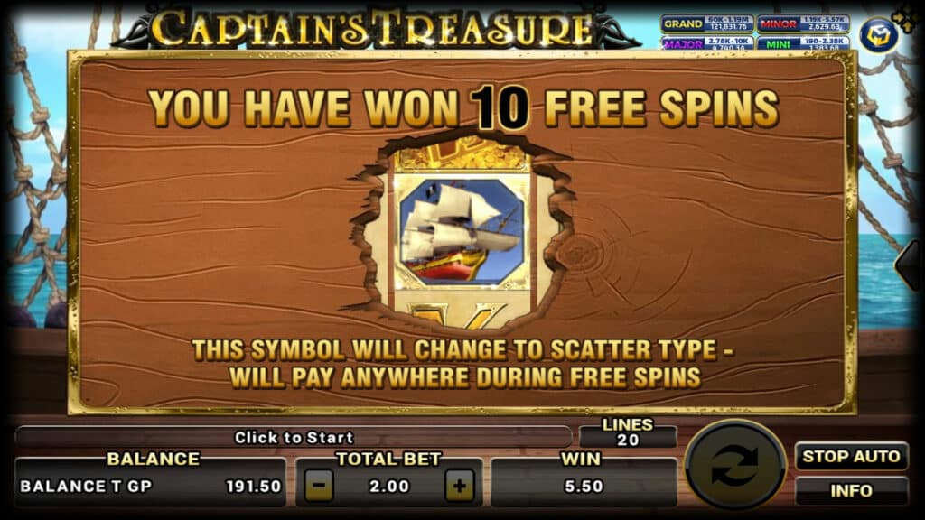 เกมโบนัส Kubet Captains Treasure Pro